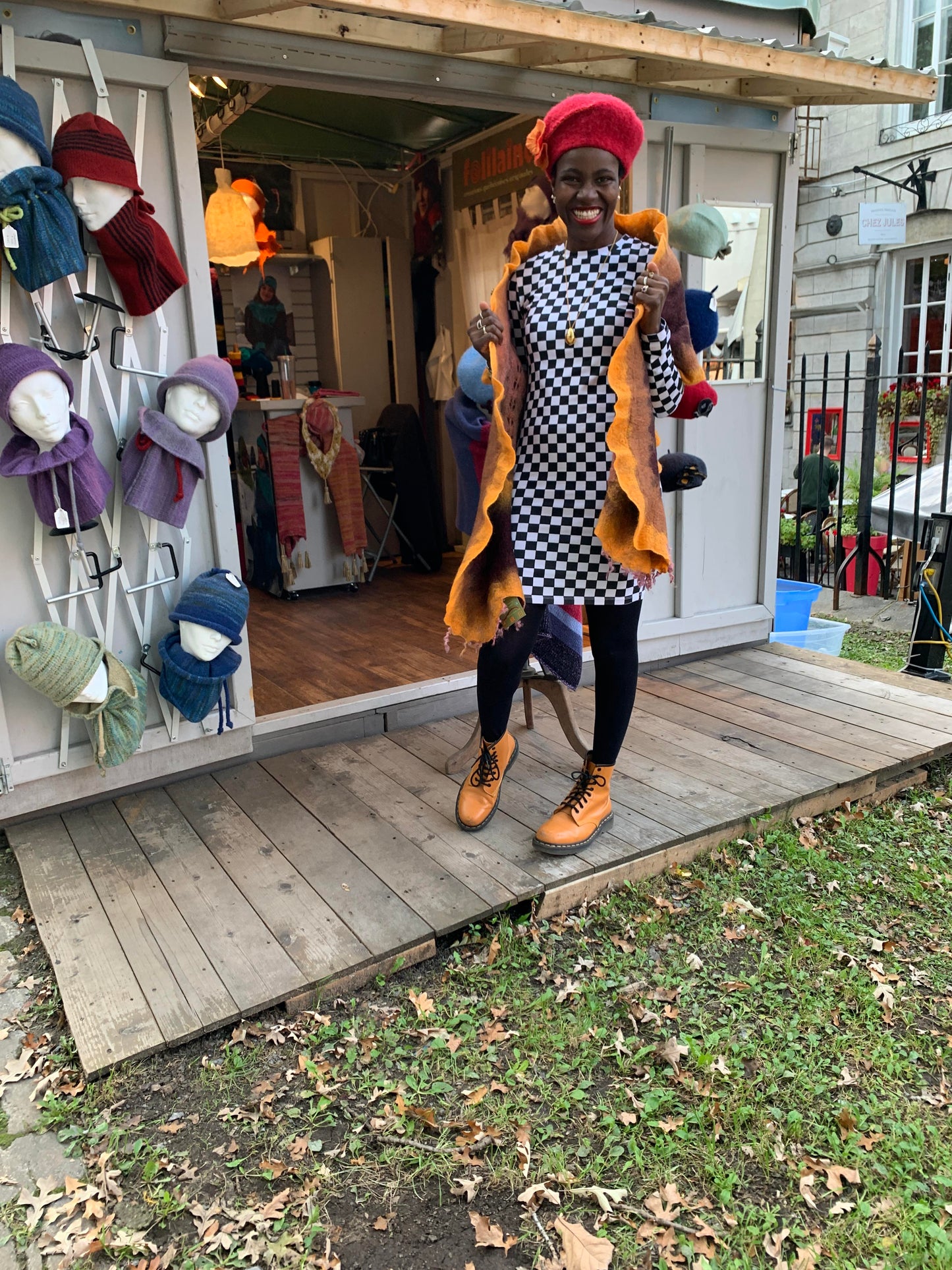 Long foulard feutré - Orange