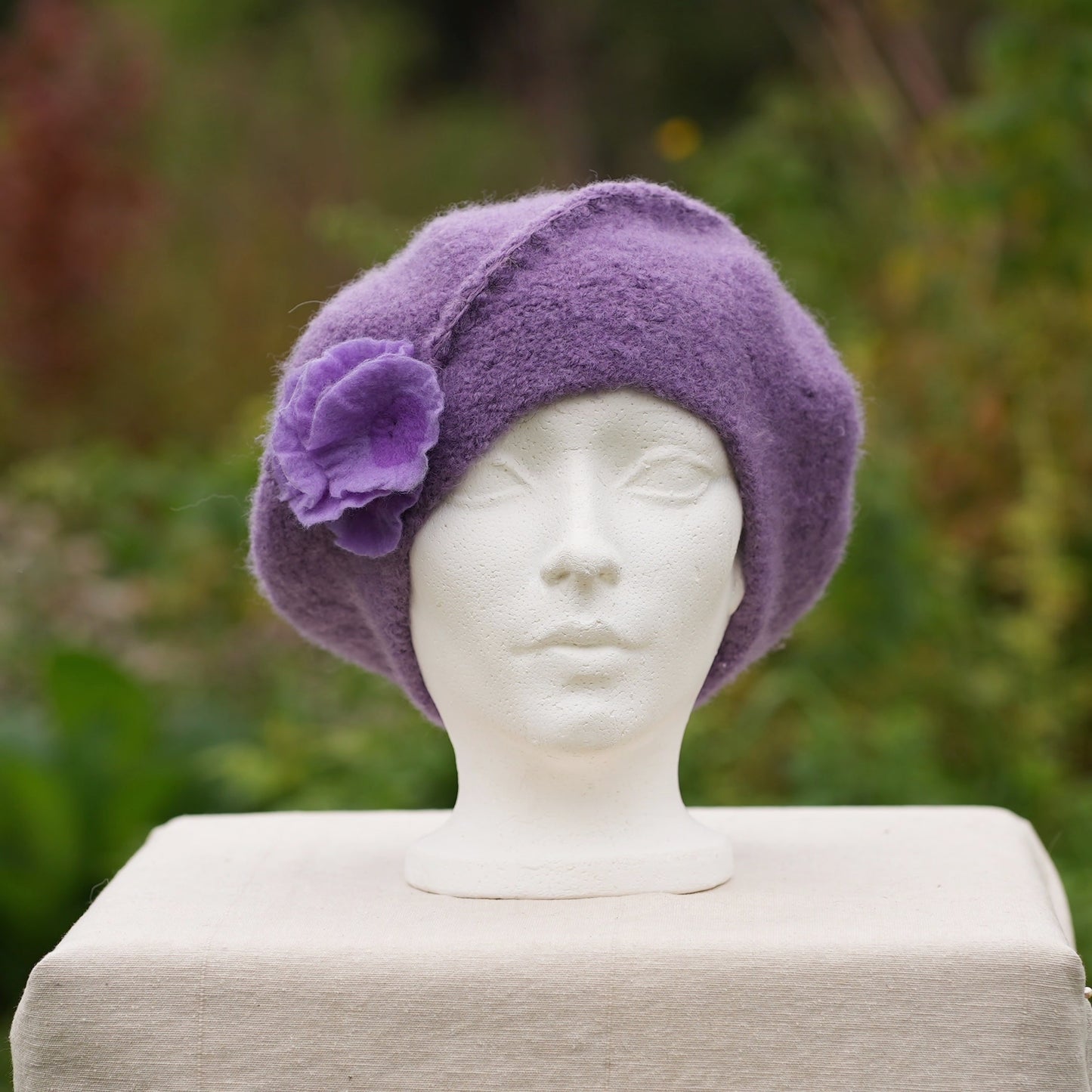 Béret 100% laine feutrée - Lilas