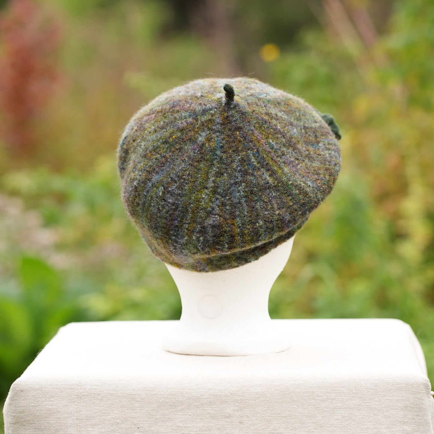 100% Felted Wool Beret - Camo 1