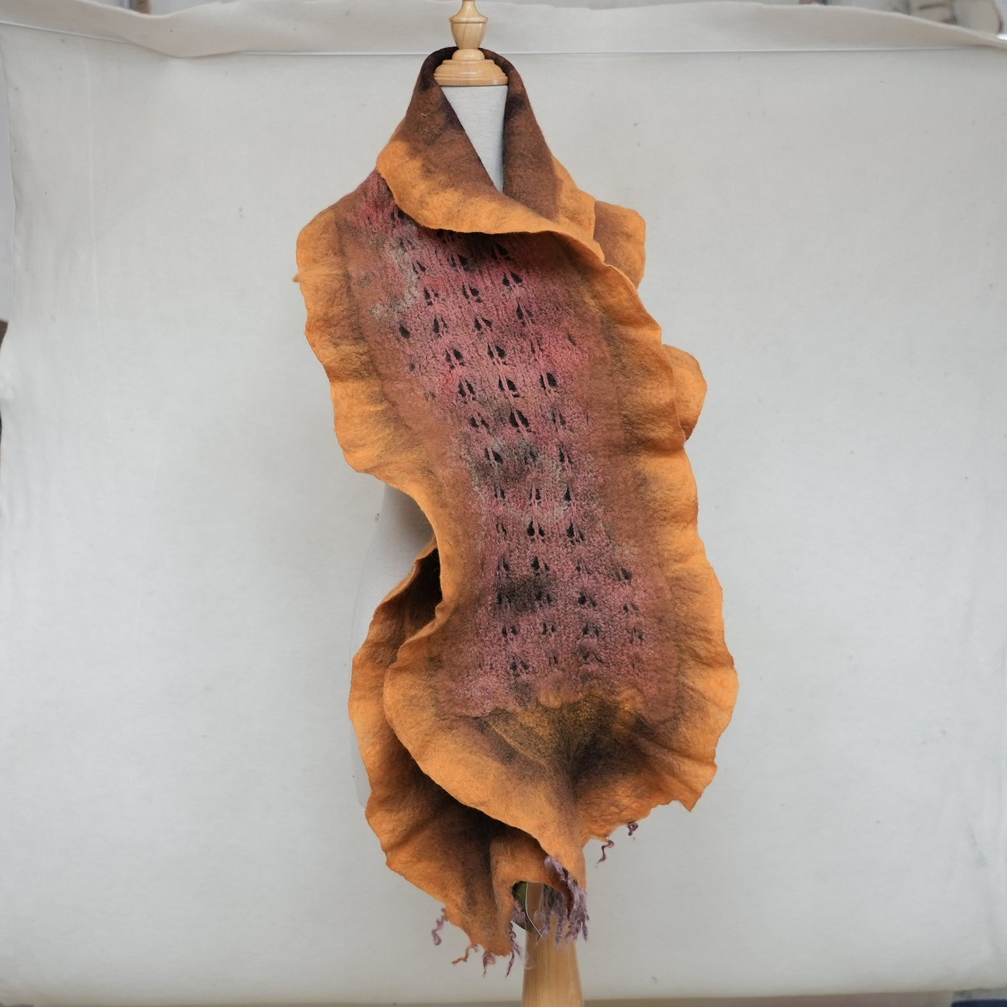 Long foulard feutré - Orange