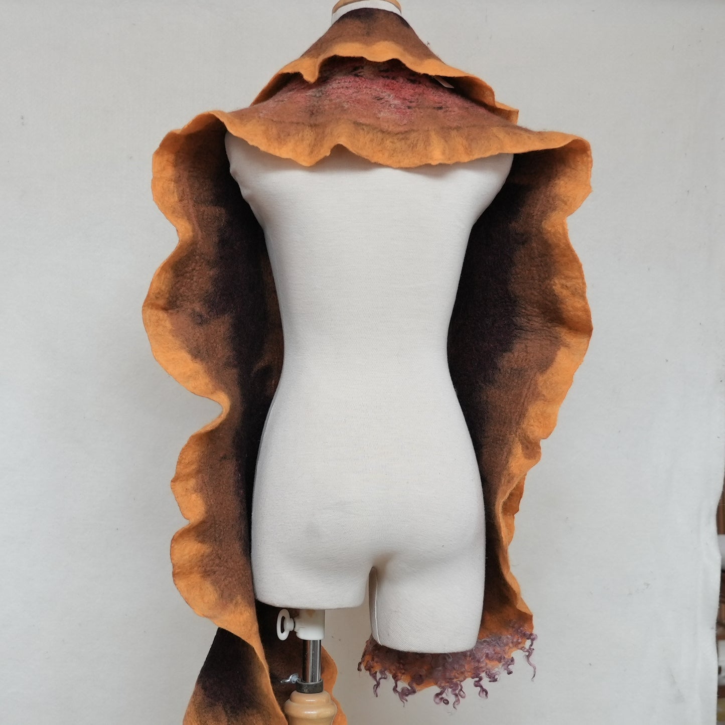 Long foulard feutré - Orange