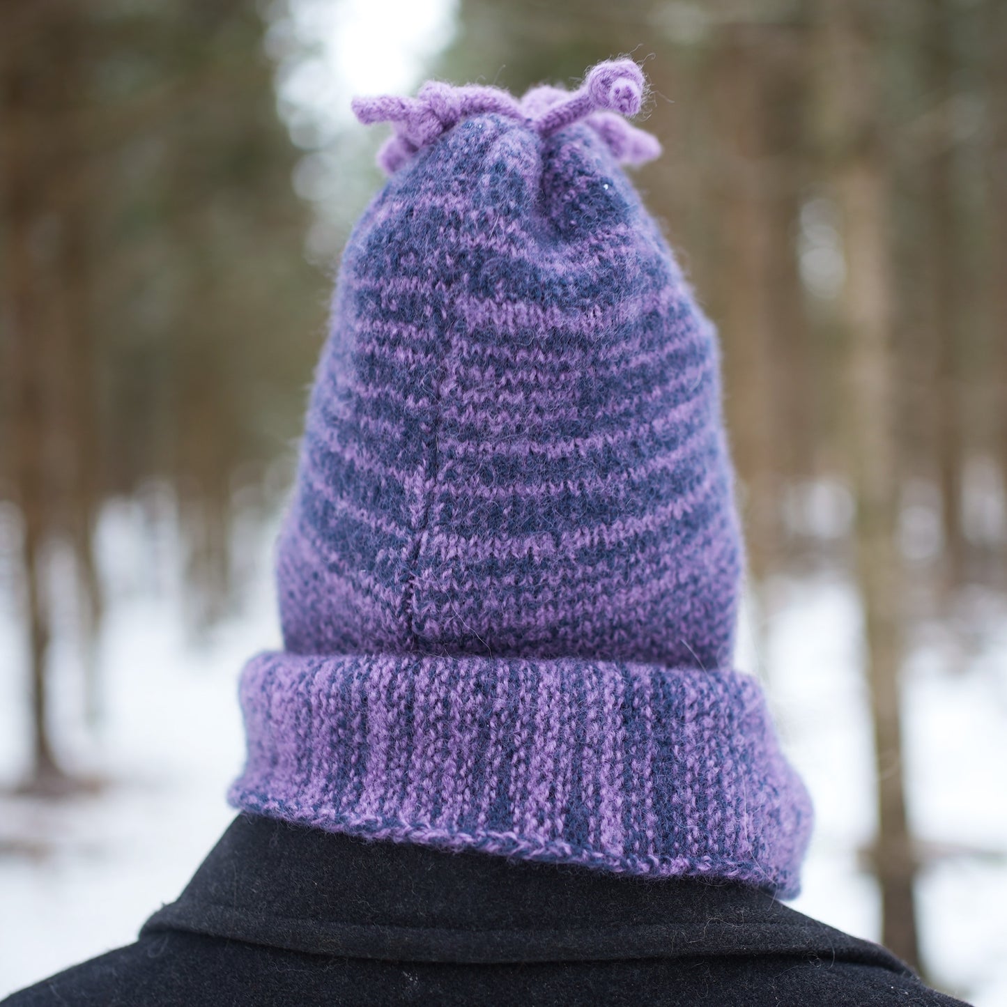 Ensemble tuque et cache-cou - Mauve et marine