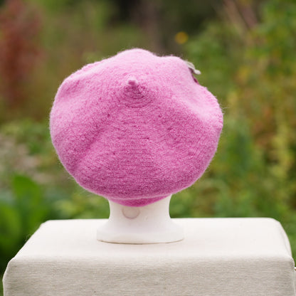 100% Felted Wool Beret - Pink