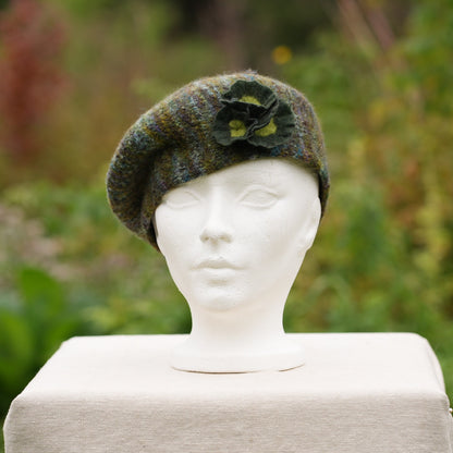 100% Felted Wool Beret - Camo 2